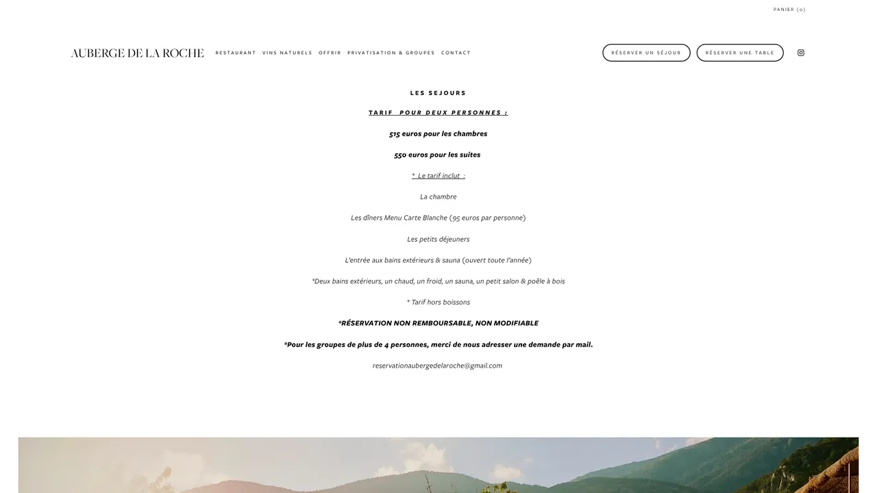 Screenshot de www.laubergedelaroche.com