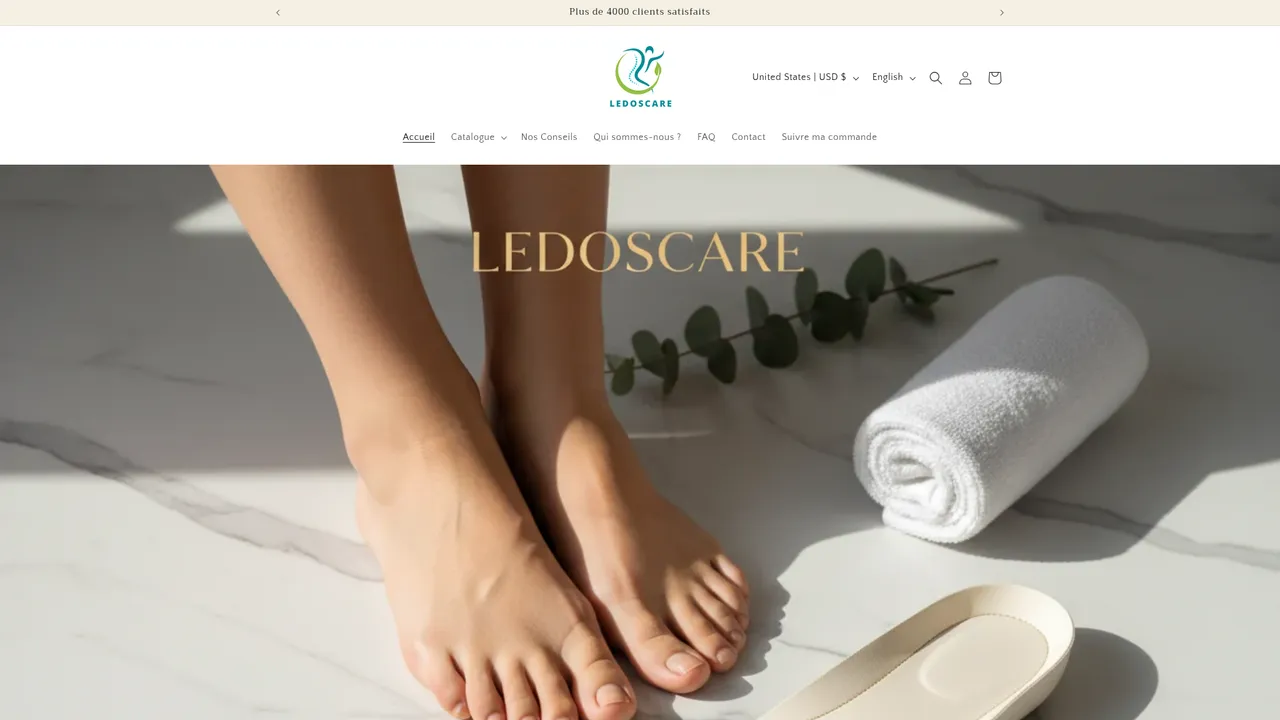 Screenshot de www.ledoscare.com