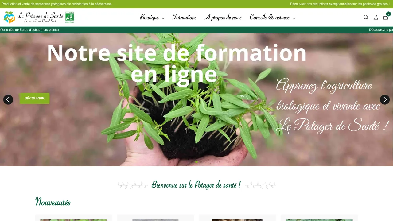 Screenshot de www.lepotagerdesante.com