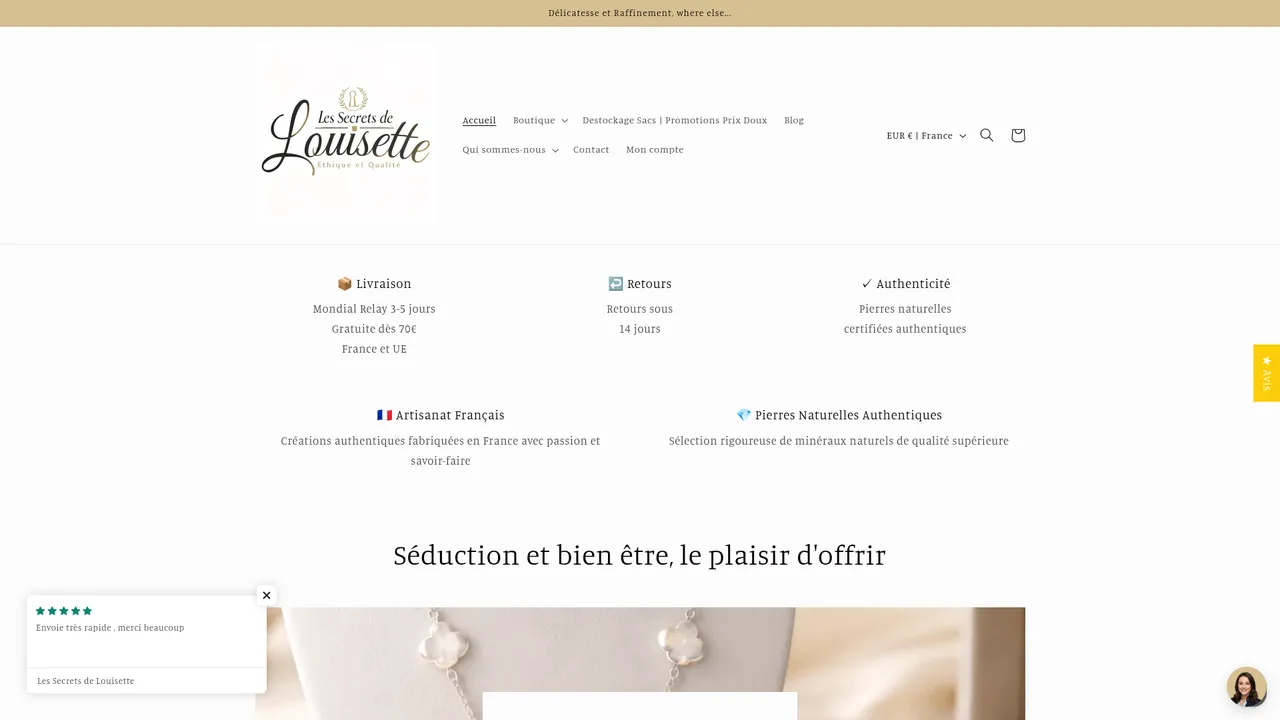 Screenshot de www.lessecretsdelouisette.com