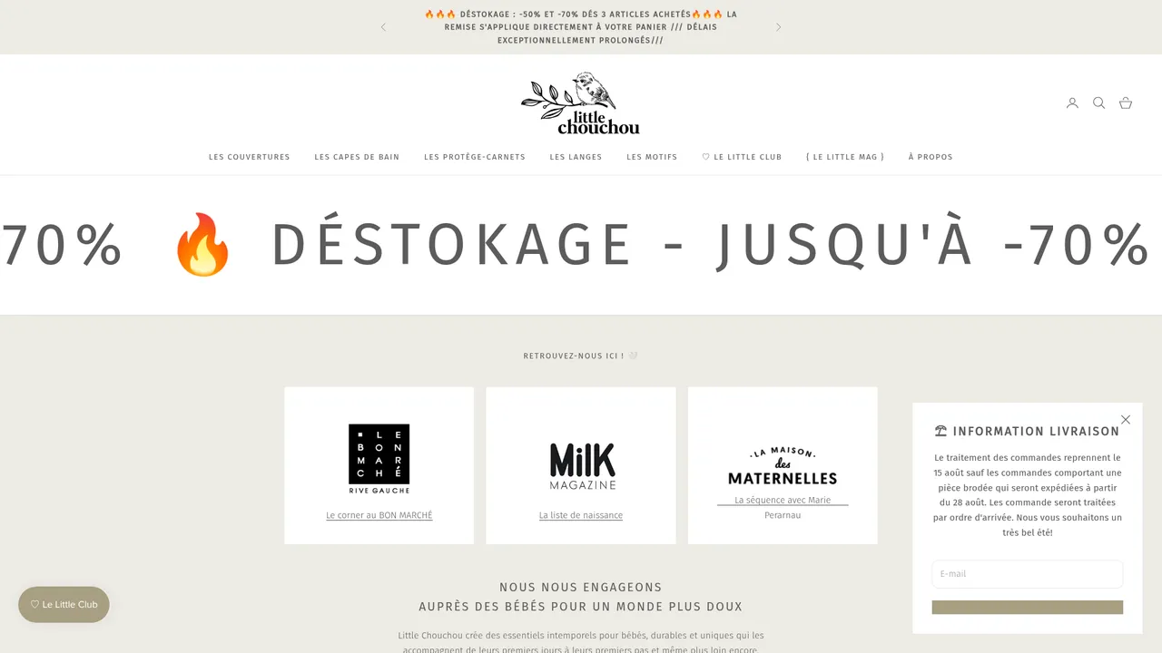Screenshot de www.littlechouchou.com