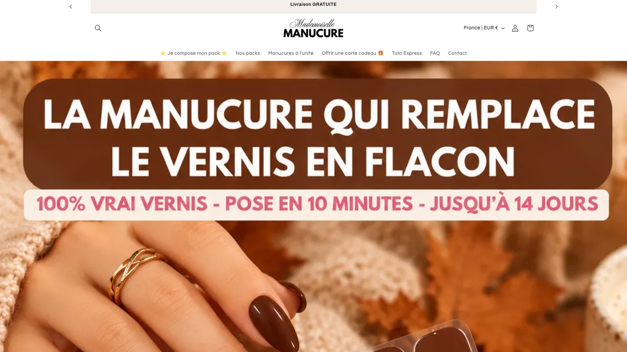 Screenshot de www.mademoisellemanucure.fr