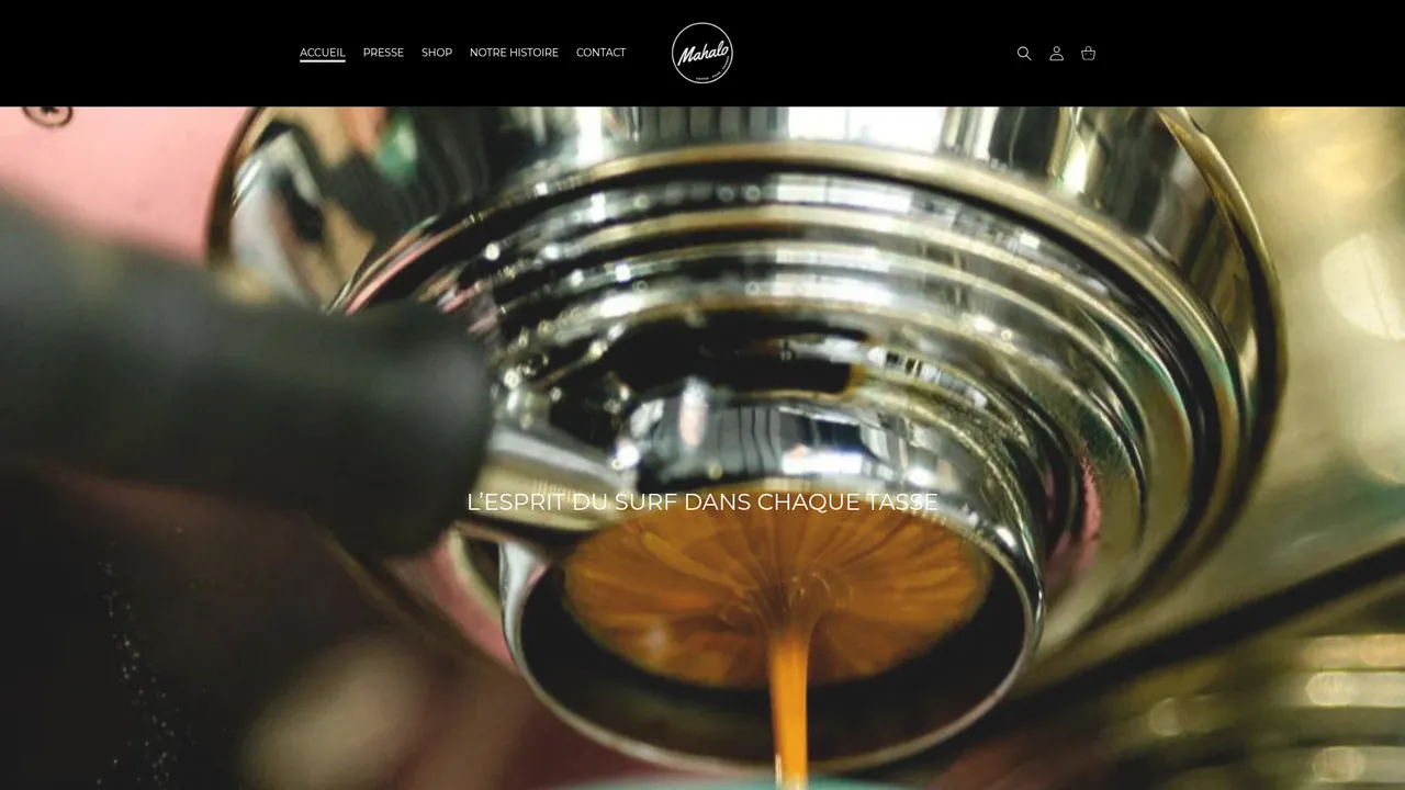 Screenshot de www.mahalo-coffeeshop.com