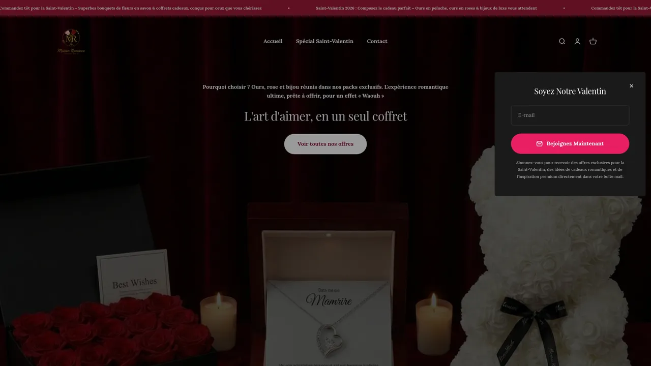 Screenshot de www.maison-romance.com
