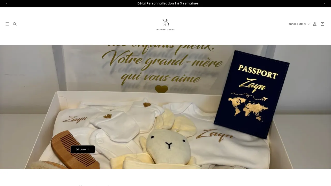 Screenshot de www.maisondoreecreation.com