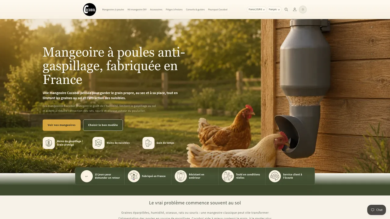 Aperçu du site www.mangeoire-a-poule.fr