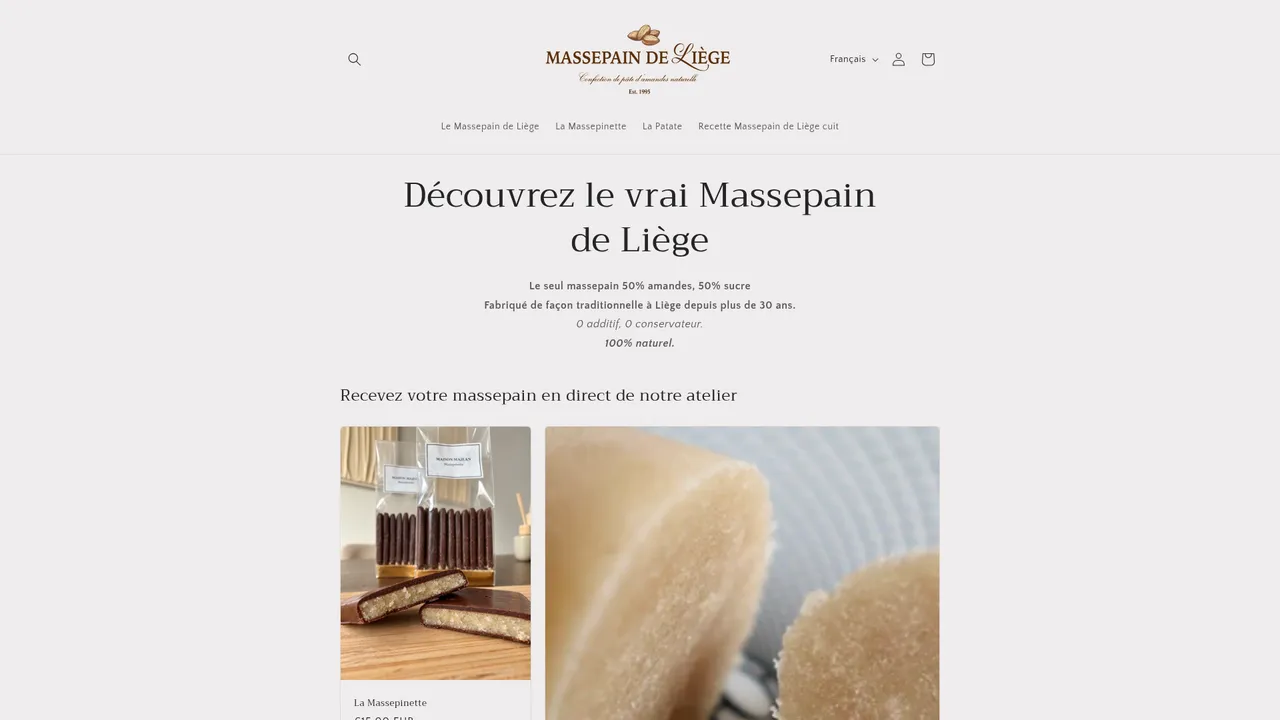 Screenshot de www.massepaindeliege.com