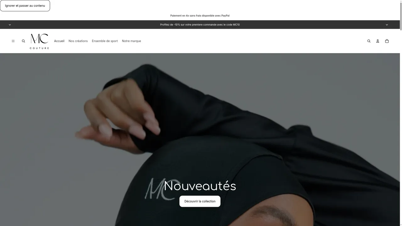 Screenshot de www.mccouture.fr