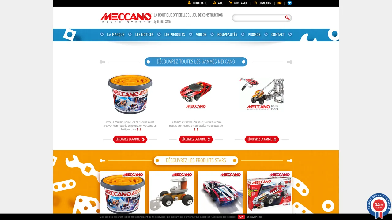 Screenshot de www.meccanodirect.fr