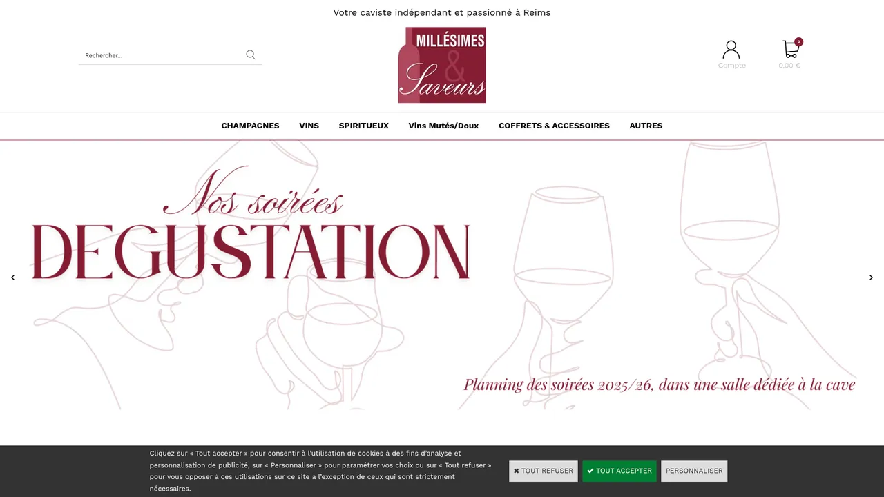 Screenshot de www.millesimes-et-saveurs.com