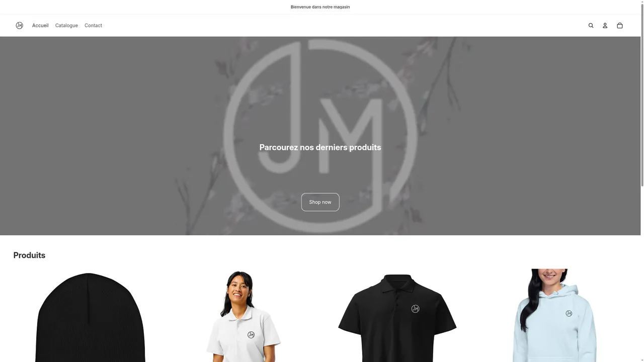 Screenshot de www.mj-shop.fr