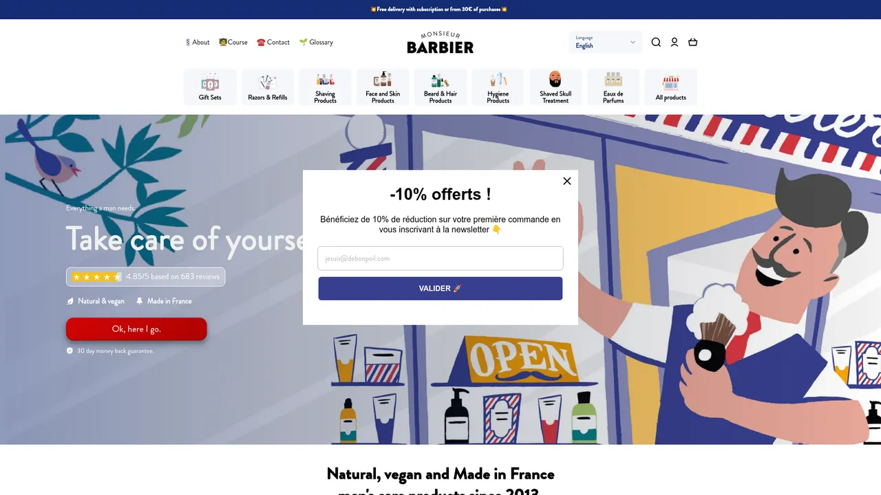 Aperçu du site www.monsieurbarbier.com