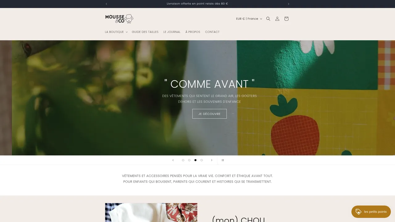 Aperçu du site www.mousse-et-compagnie.fr