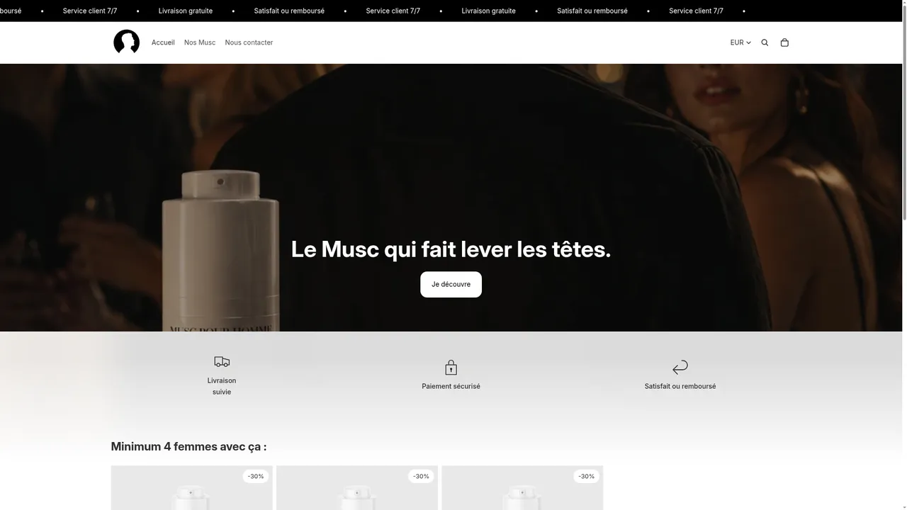 Screenshot de www.muscpourhomme.fr