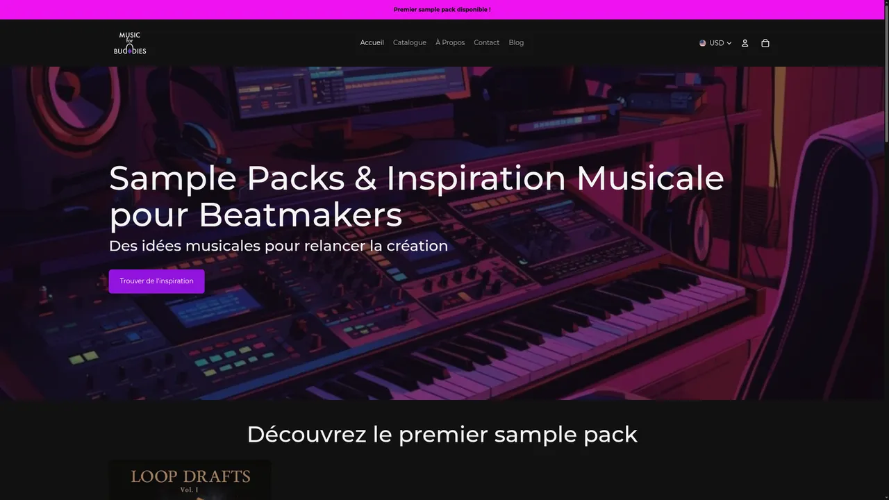 Screenshot de www.musicforbuddies.com