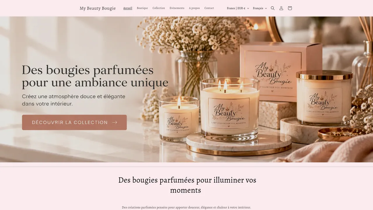 Screenshot de www.mybeautybougie.fr