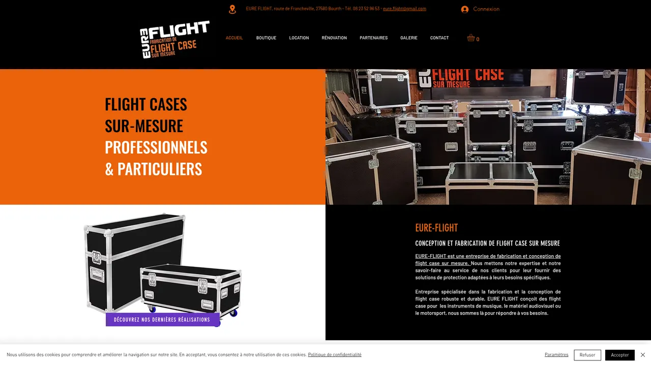 Screenshot de www.myflightcases.fr