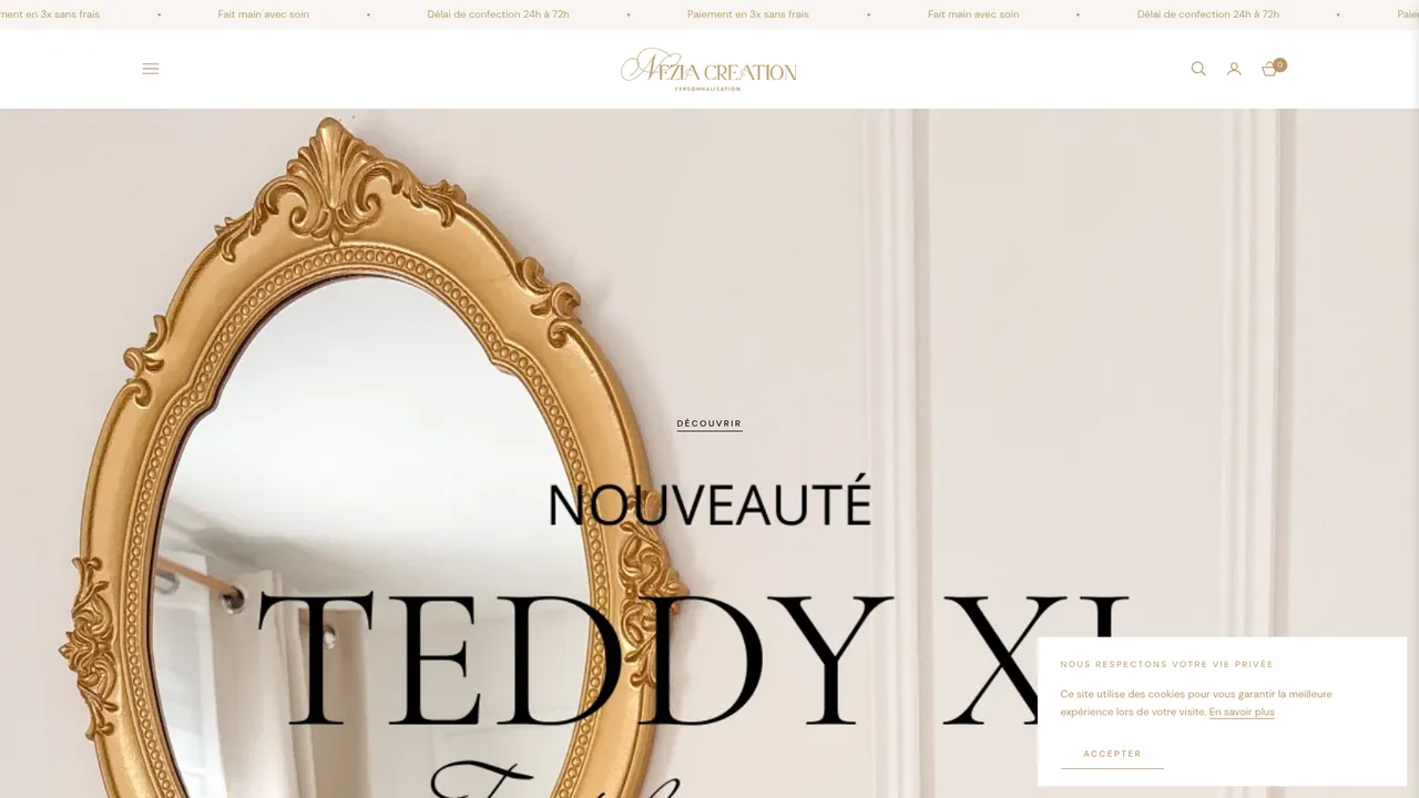 Screenshot de www.neziacreation.fr