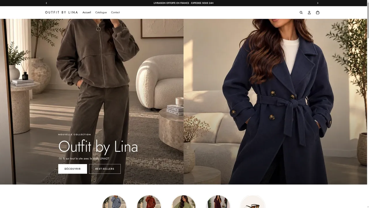 Screenshot de www.outfitbylina.com