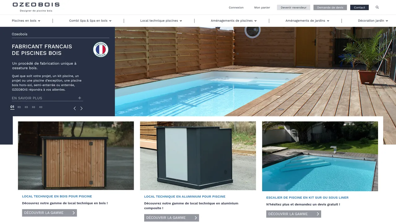Screenshot de www.ozeobois.com