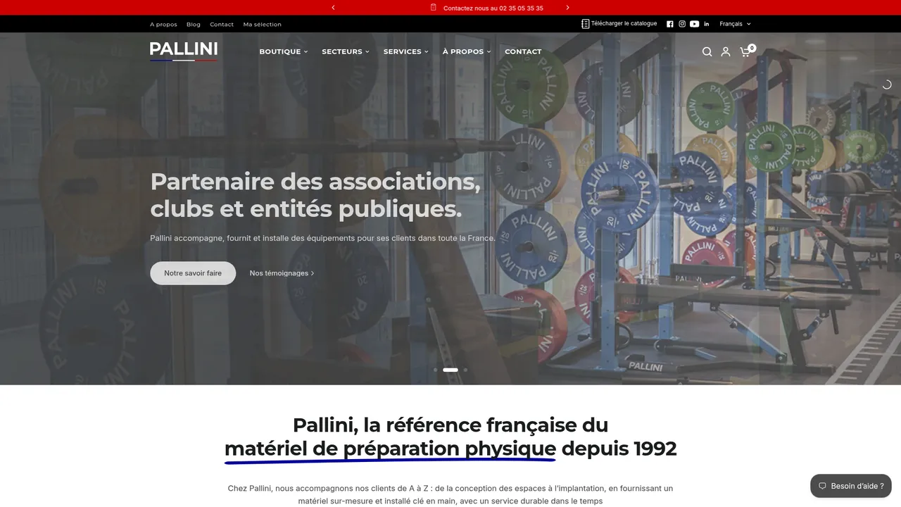 Screenshot de www.pallini-sport.fr