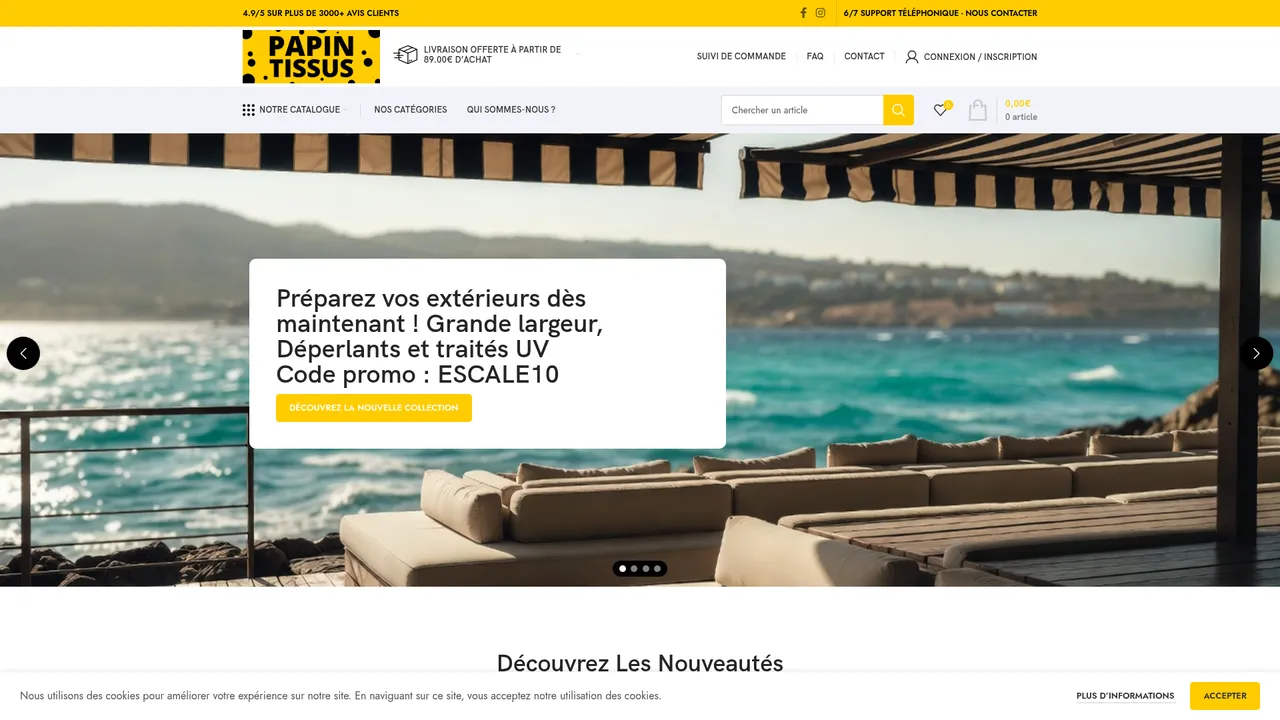 Screenshot de www.papintissus.fr