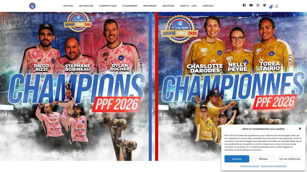 Screenshot de www.petanquefrancaise.com
