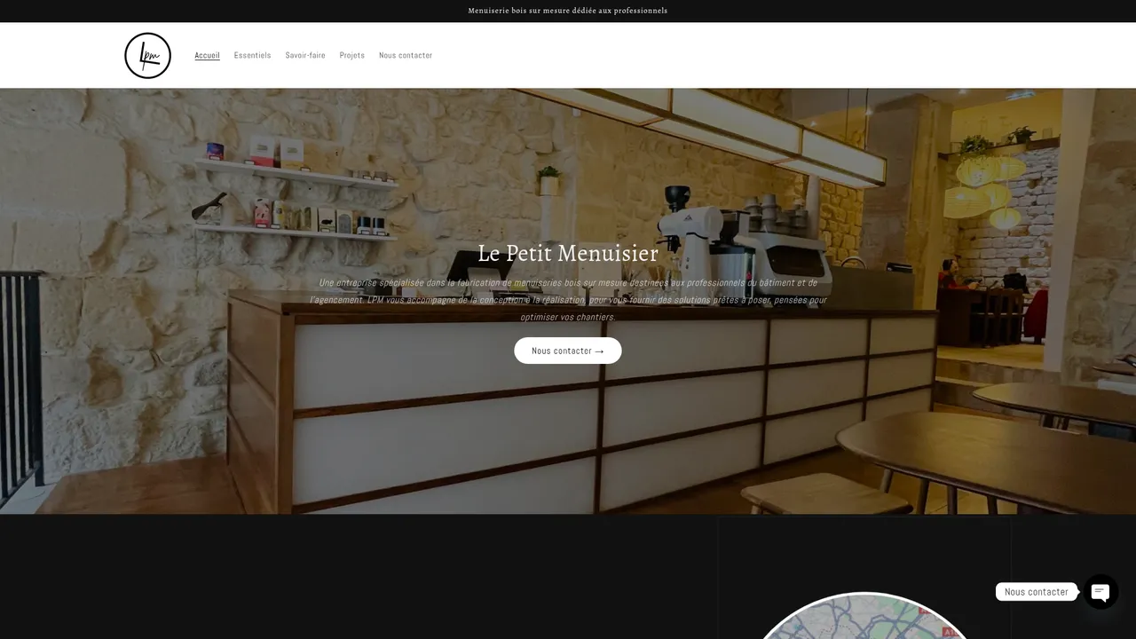 Aperçu du site www.petitmenuisier.fr