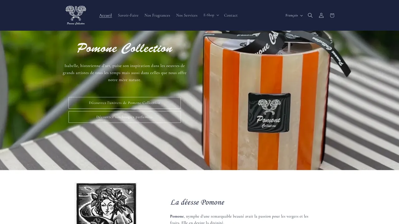 Screenshot de www.pomonecollection.be