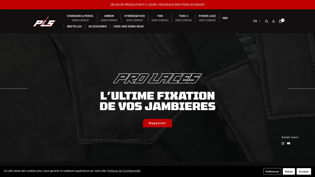 Screenshot de www.prolaces.ca