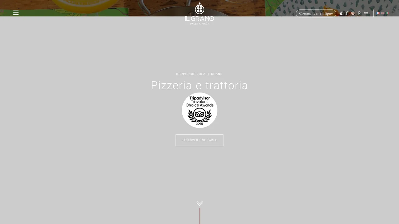 Aperçu du site www.restaurantilgrano.com