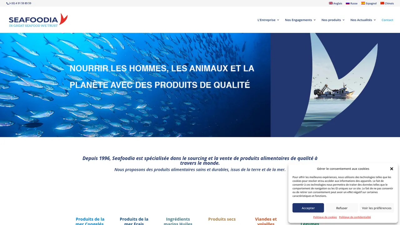 Screenshot de www.seafoodia.com