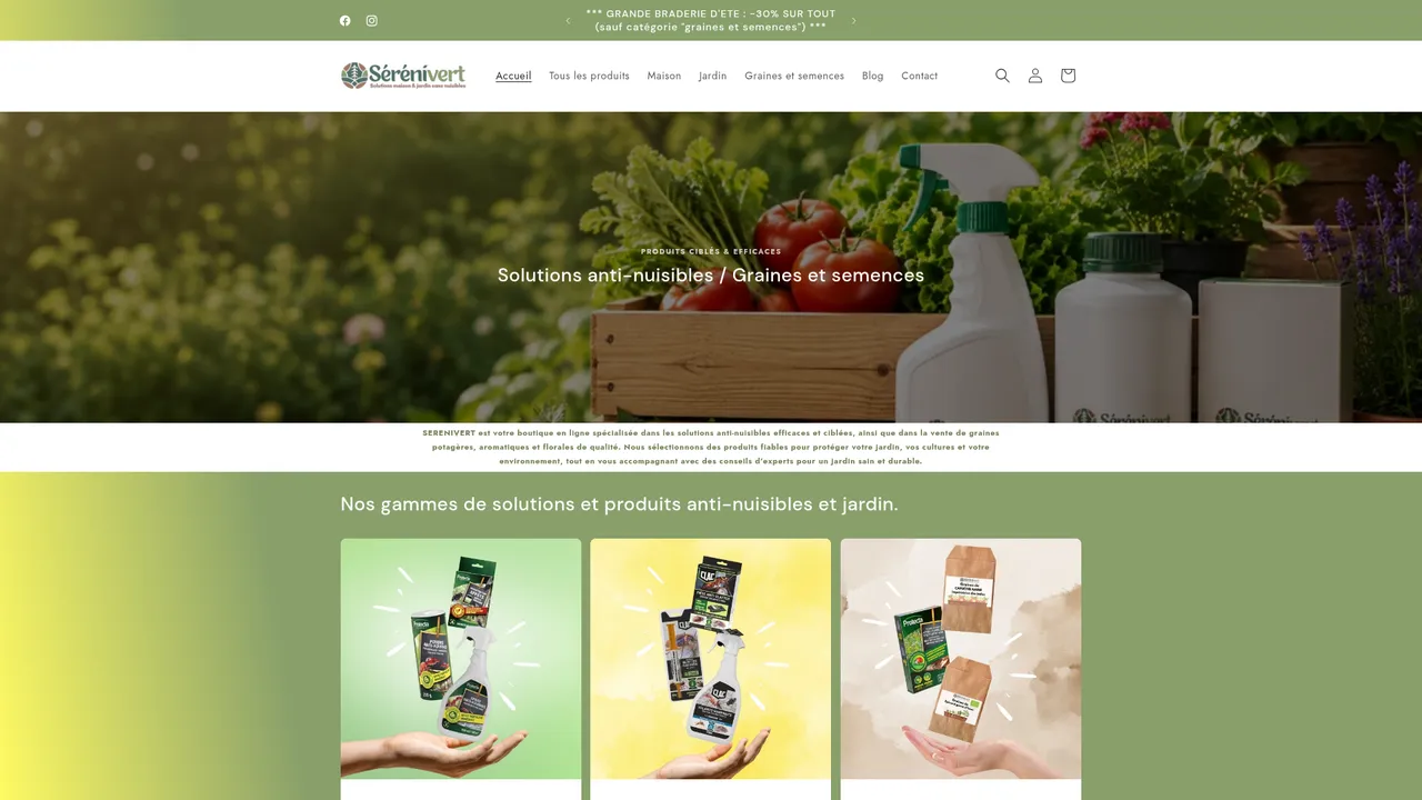 Screenshot de www.serenivert.fr