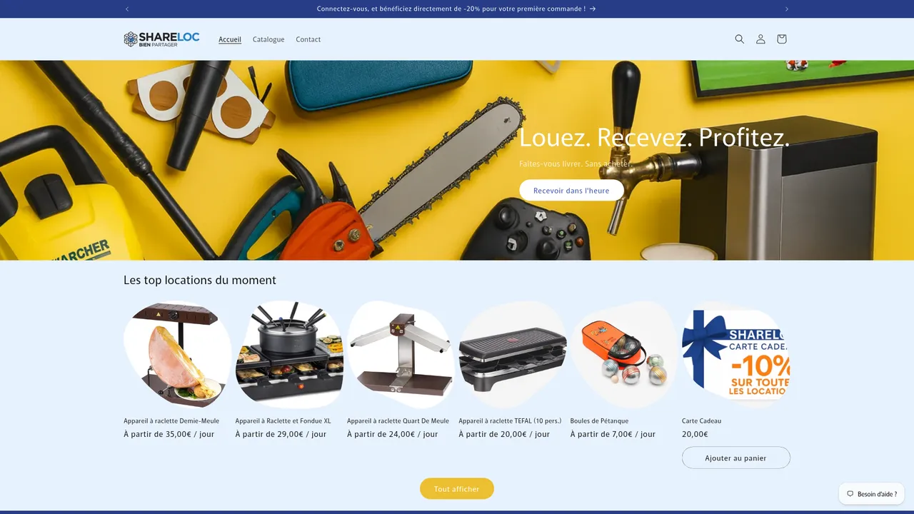 Screenshot de www.share-loc.com