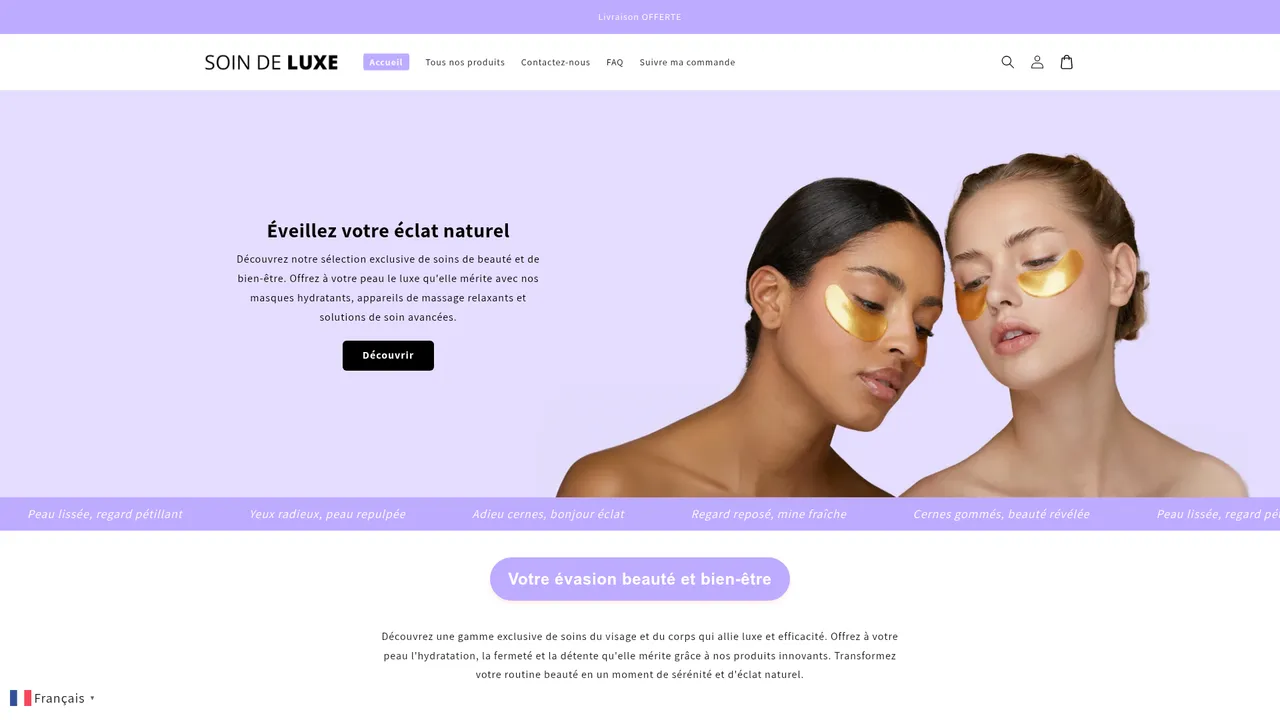 Aperçu du site www.soindeluxe.com