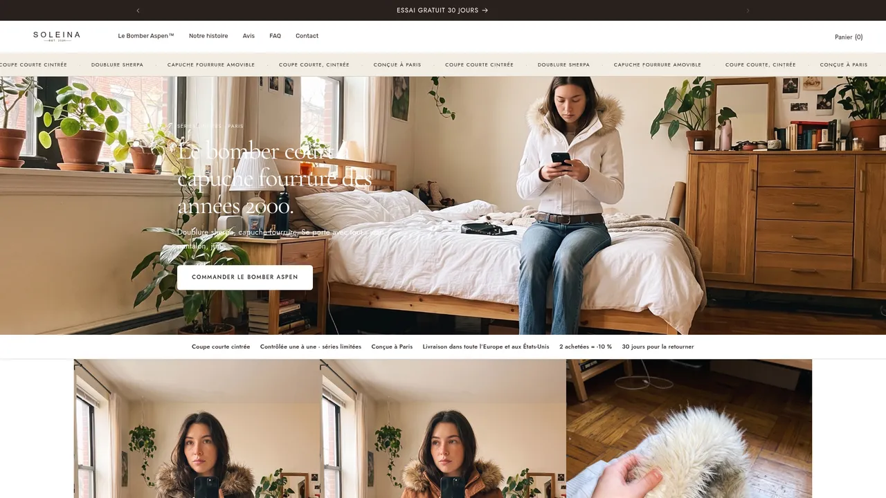 Screenshot de www.soleina.net