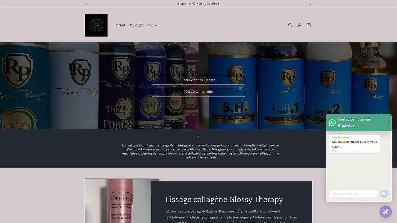 Screenshot de www.solyshair.com