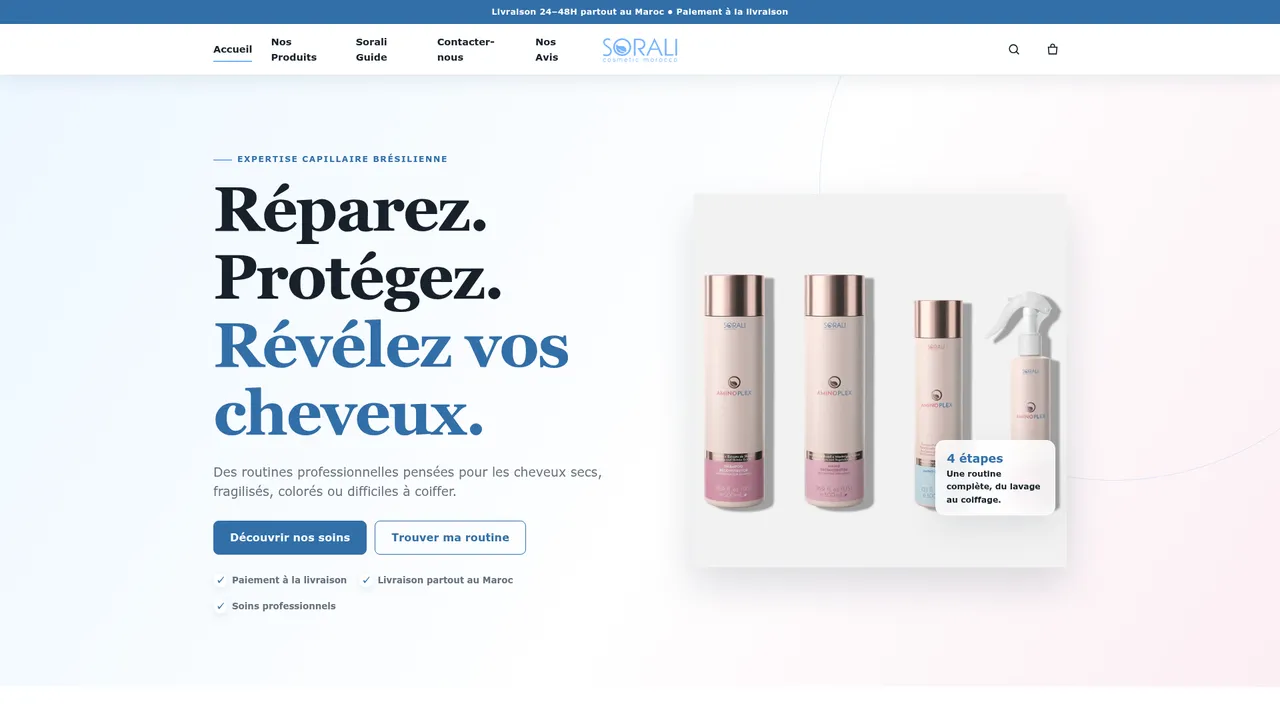 Aperçu du site www.sorali.ma