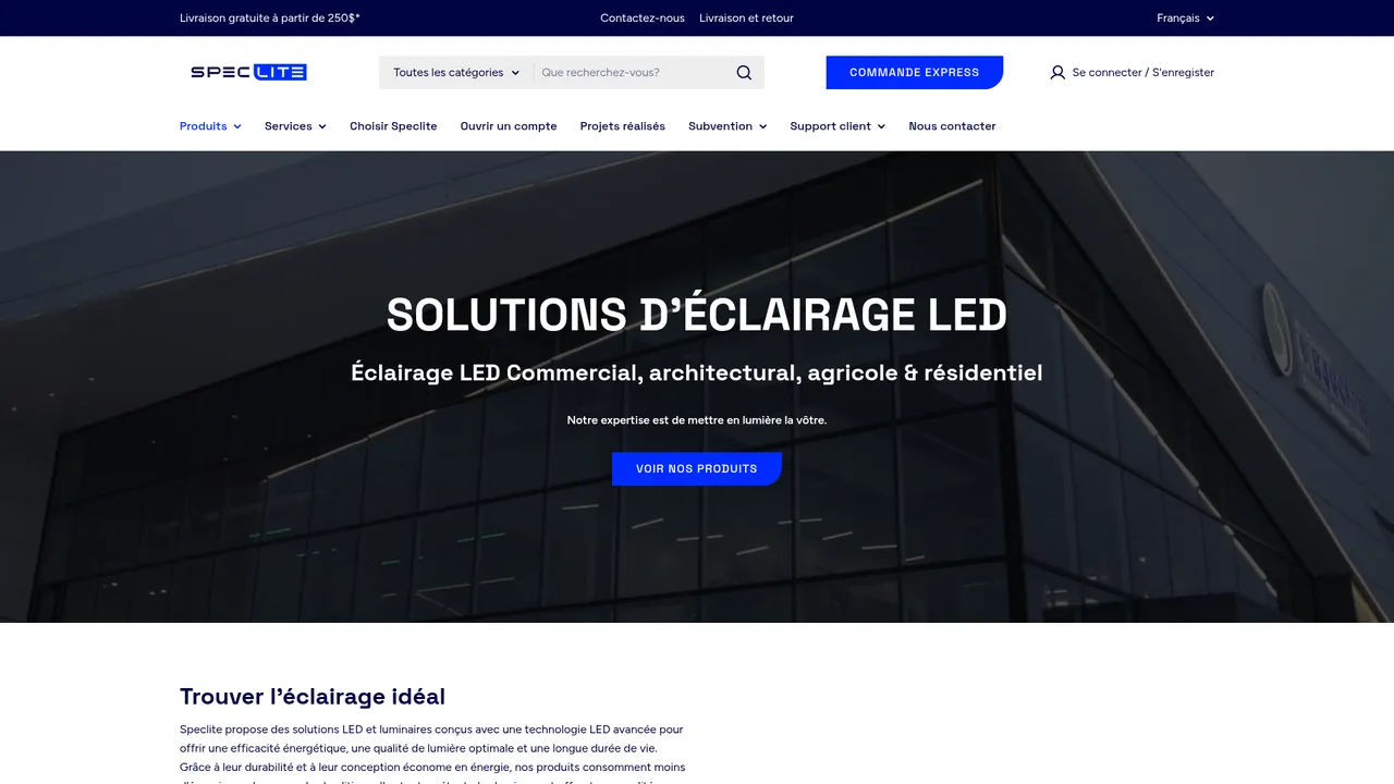 Screenshot de www.speclite.ca