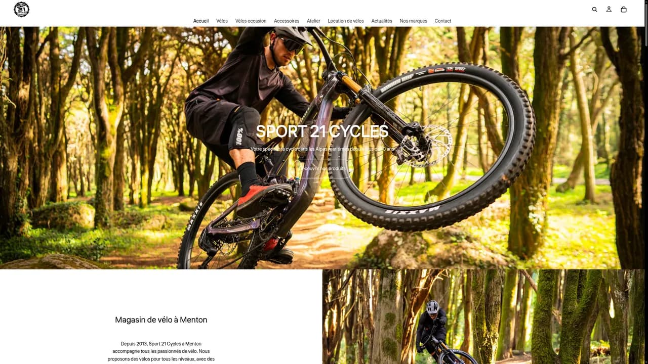 Screenshot de www.sport21cycles.fr