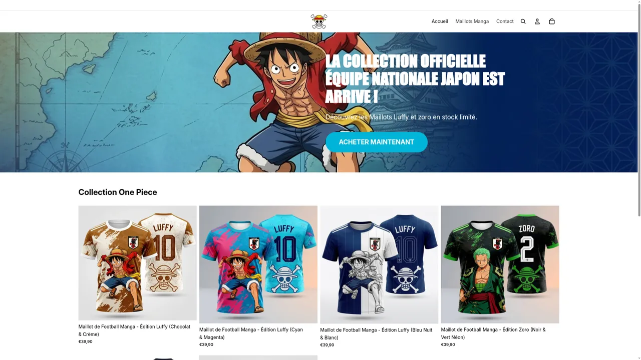 Screenshot de www.strawhatkits.fr