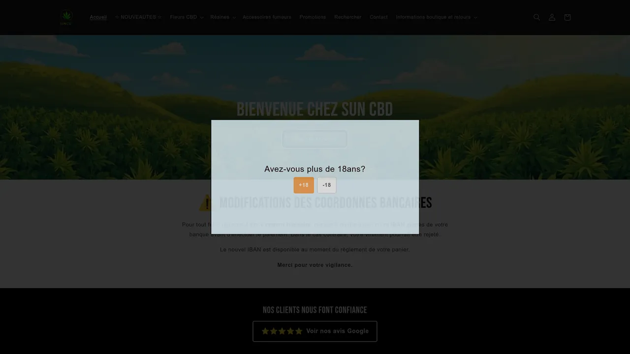 Screenshot de www.suncbd.fr