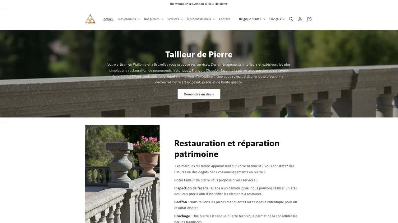 Screenshot de www.tailleur-pierre-artisan.be