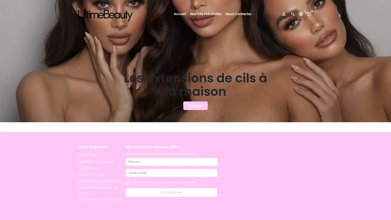 Screenshot de www.ultimebeauty.com