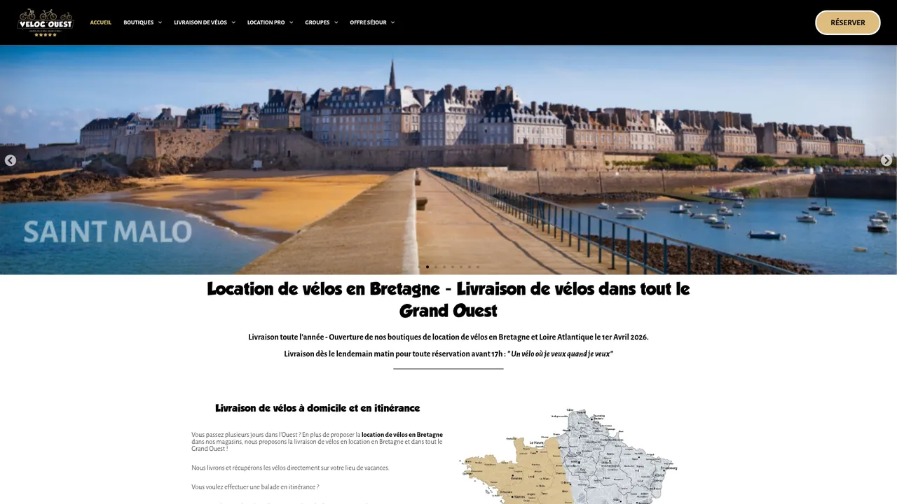 Screenshot de www.velocouest.fr