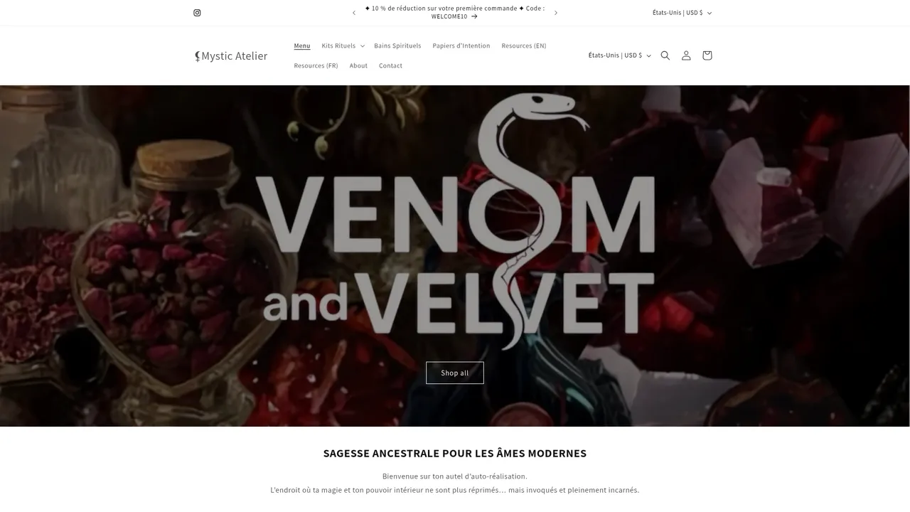 Screenshot de www.venom-and-velvet.com