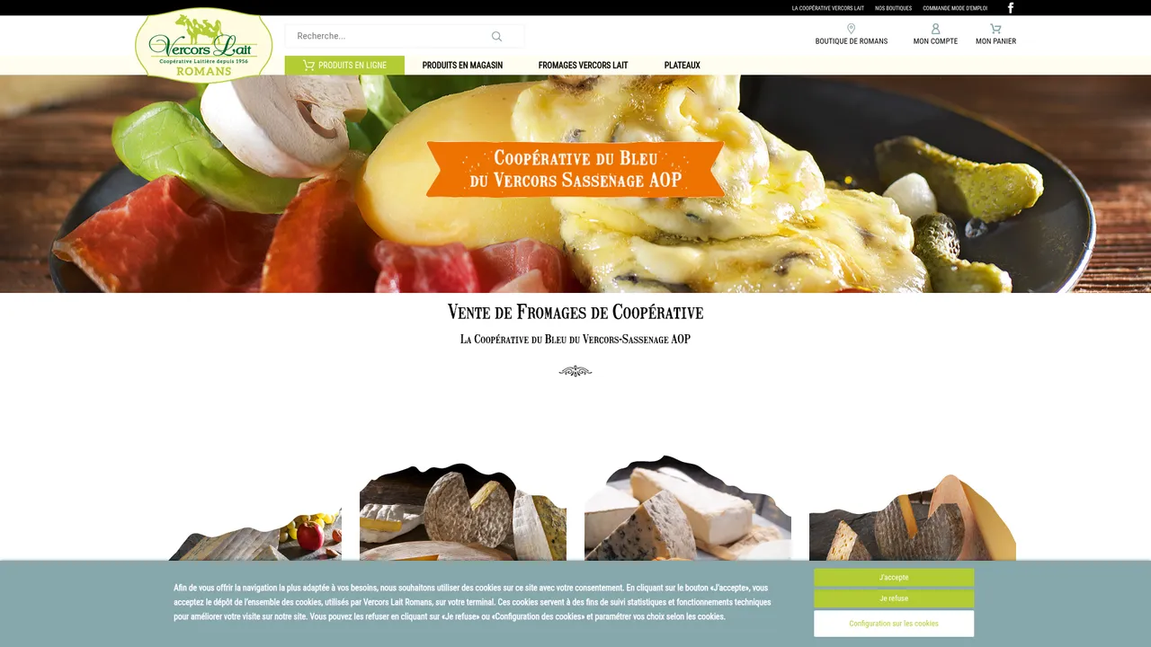 Screenshot de www.vercorslait-romans.fr