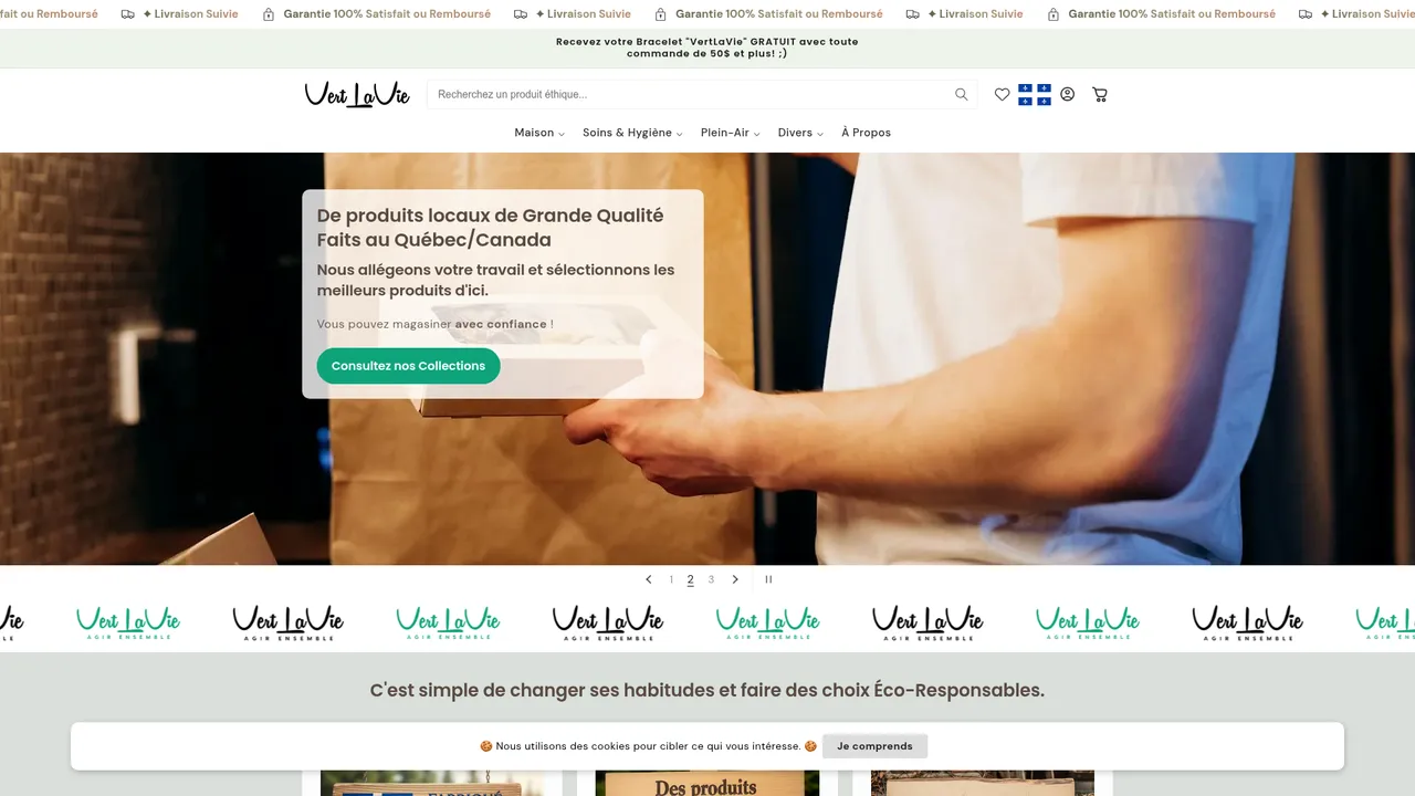 Screenshot de www.vertlavie.com