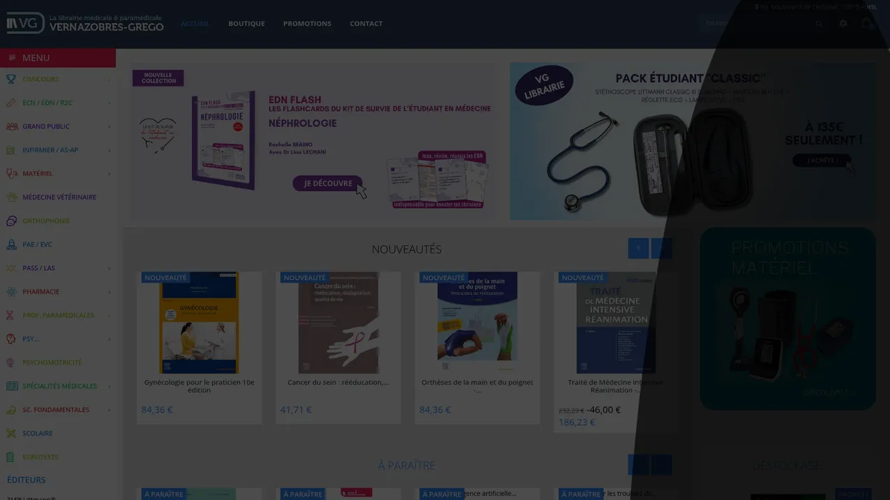 Screenshot de www.vg-librairies.fr