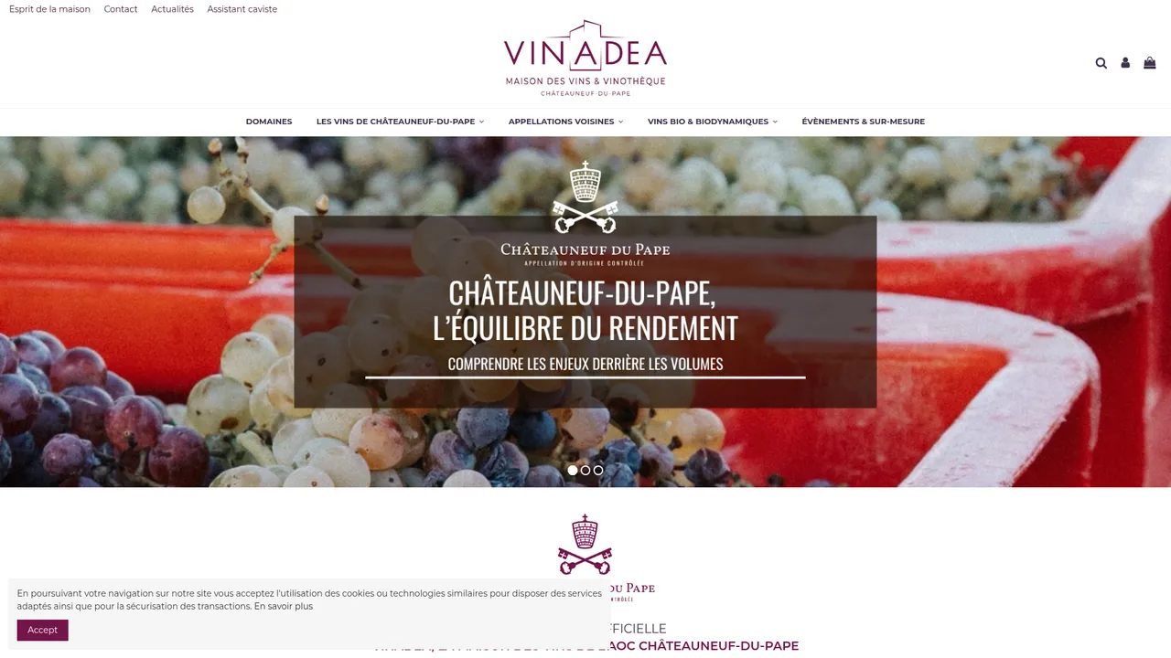 Screenshot de www.vinadea.com